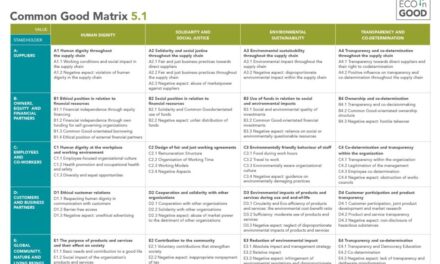 ECOnGOOD presenta la Matrice del Bene Comune 5.1 – organizzazioni